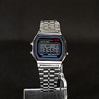 Наручний електронний годинник Casio Retro Silver F-91W срібний колір (100610)