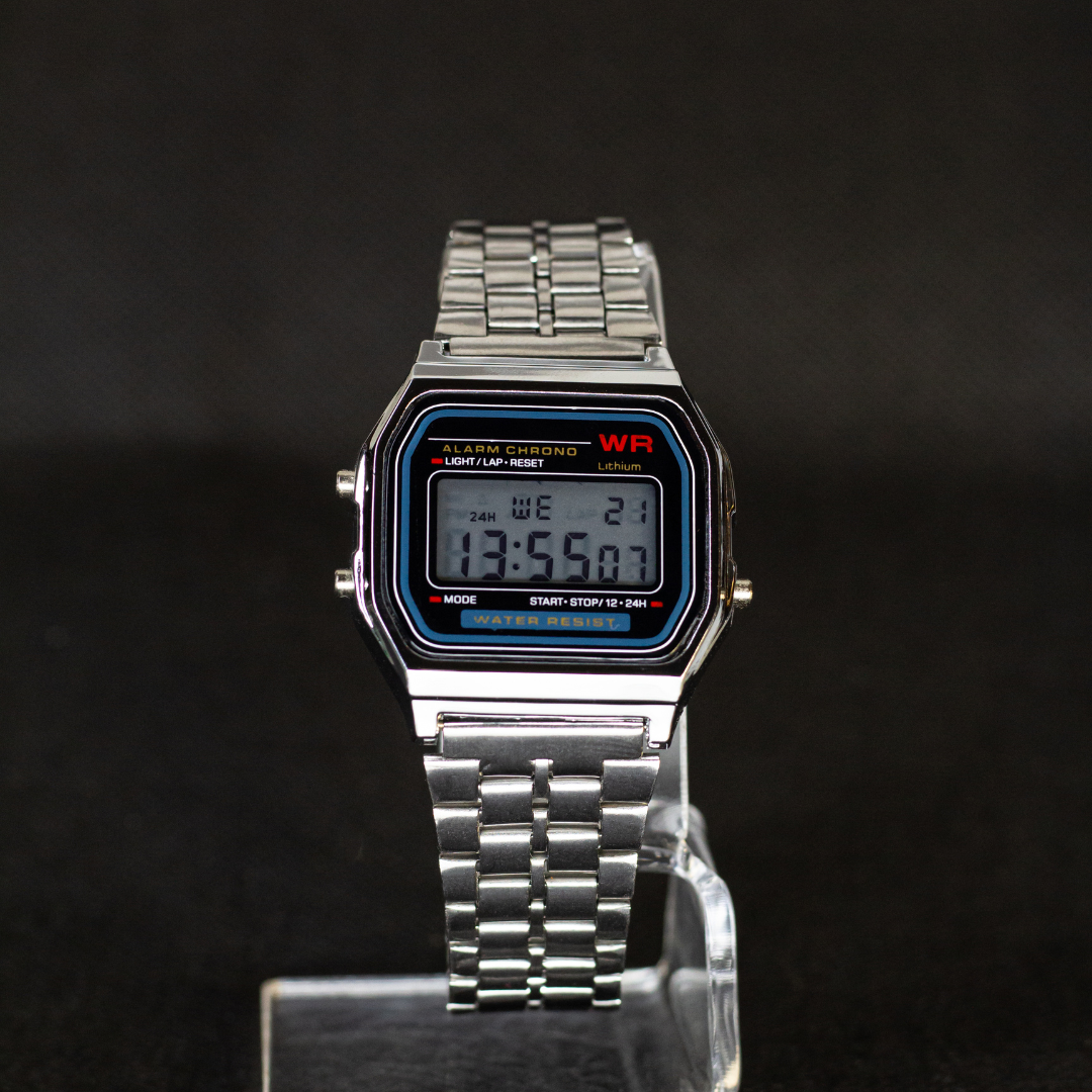 Наручний електронний годинник Casio Retro Silver F-91W срібний колір (100610)