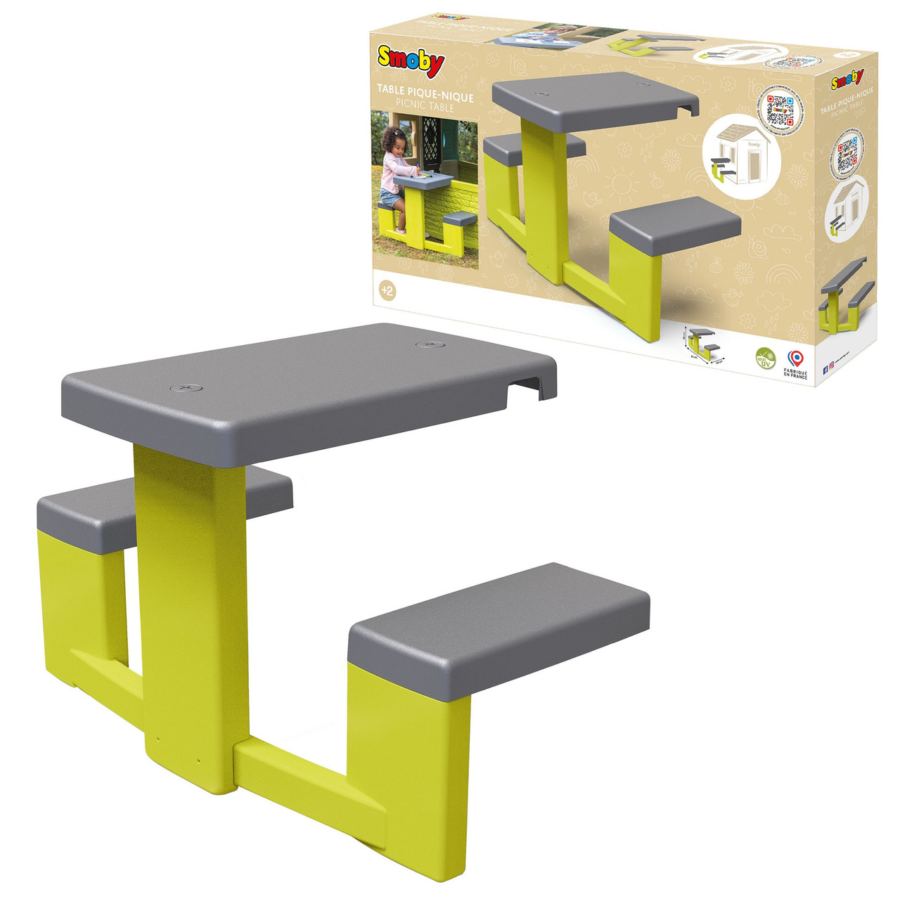 Столик для пікніка з лавочками для дому Smoby Toys зелений (810920)