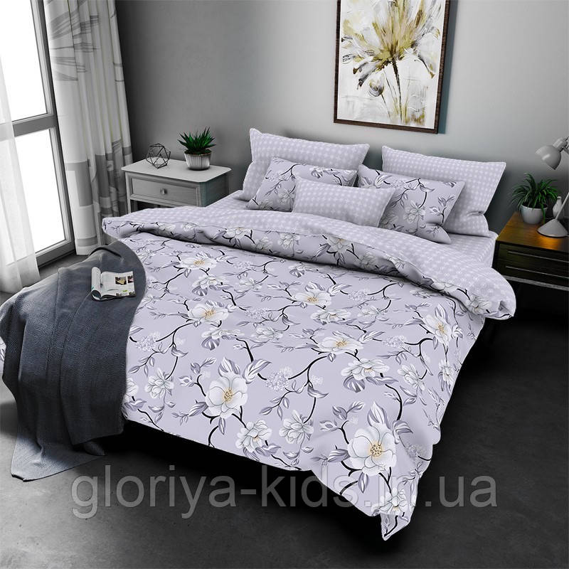 Комплект постільна білизна бязь преміум люкс євро-розмір