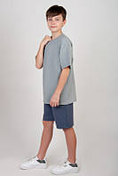 Трикотажные шорты для мальчика-подростка 134, темно-серый