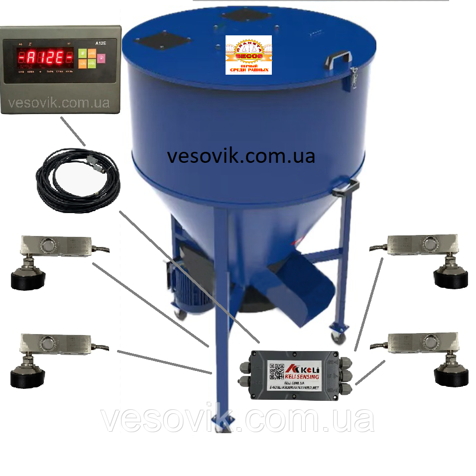 Ваги для кормозмішувача (ZEMIC MB12/А12) RS-232 (комплект обладнання) 300кг на 4 датч., фото 1