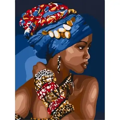 Картина за номерами 30х40 см. African woman NN10369