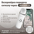 Маленька блютуз караоке колонка з мікрофоном для співу на акумуляторі, bluetooth акустика портативна Lugi Білий, фото 4