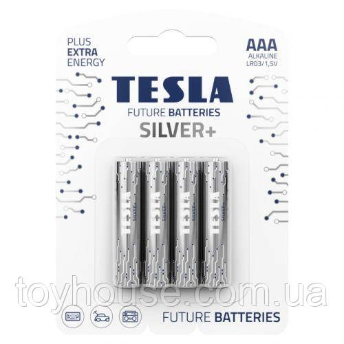 Первинні елементи та Первинні батареї TESLA BATTERIES AAA SILVER + (LR03 / BLISTER FOIL 4 шт.)