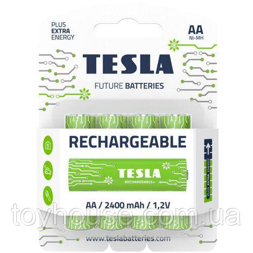 Батарейки акумуляторні TESLA AA GREEN + RECHARGEABLE (HR6), 4 штуки