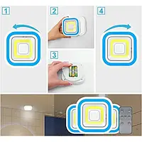 Комплект LED-светильников с пультом и таймером LED light with Remote Control Set (3 светильника), отличный