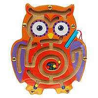 Дерев'яна магнітна іграшка Лабіринт MD 1792-1 Совушка