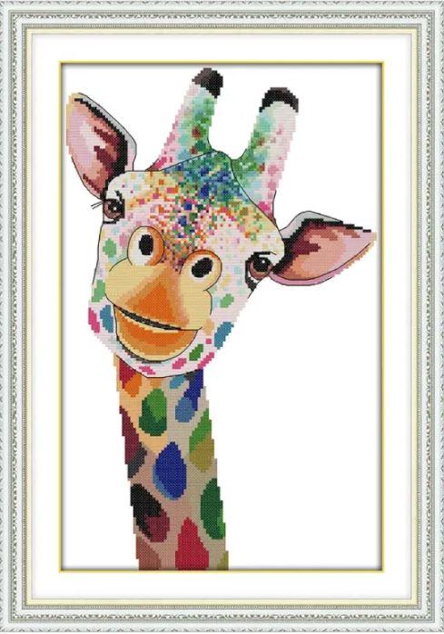 Набір для вишивання за нанесеною на канву схемою "Giraffe" . AIDA 14CT printed, 28*41 см