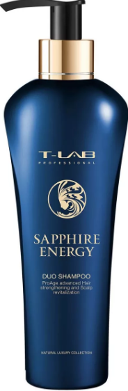 Шампунь для сили волосся та ефекту анти-ейдж T-LAB Professional Sapphire Energy Shampoo 300 мл, фото 1
