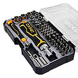 Викрутка з набором насадок і головок 55 шт. INGCO HKSDB0558, фото 4