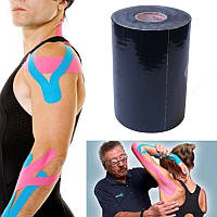 Кинезио Тейп 10см х 5м кинезиологическая спортивная тейп лента Kinesiology Tape, черный