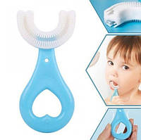 Детская зубная щетка капа U-образная 360 градусов Синяя Маленькая от 2 - 6 лет
