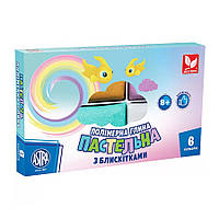 Полімерна глина пастельних кольорів 304118001-UA з блискітками 6 кольорів