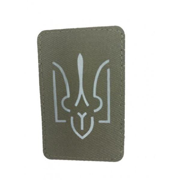 Шеврон PATCH ПАТРІОТ "Герб України" зі світловідбиваючим ефектом, 45*70 мм, олива