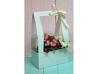 Коробка для квітів Hand bag 10*20*32см. кол. Mintol ТМ УПАКОВКИН "Lv"