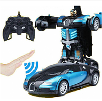 Машинка трансформер Радиоуправляемая Autobots Remote Control Car with Deformation Bugatti Robot! Улучшенный