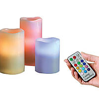 Светодиодные свечи набор с 3 шт Luma Candles Color Changing на батарейках! Полезный