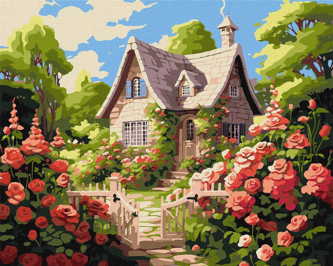 Картина за номерами 40×50 см. Затишний будиночок ©art_selena_ua Ідейка КНО6338