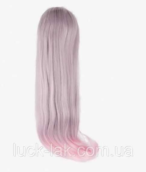 Перука для ляльки BJD 1/3 зріст ляльки 55-60 см бузковий з рожевим без човники обхват голови 24-26 см