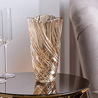 Ваза для квітів скляна декоративна декоративна золота 23,5 см