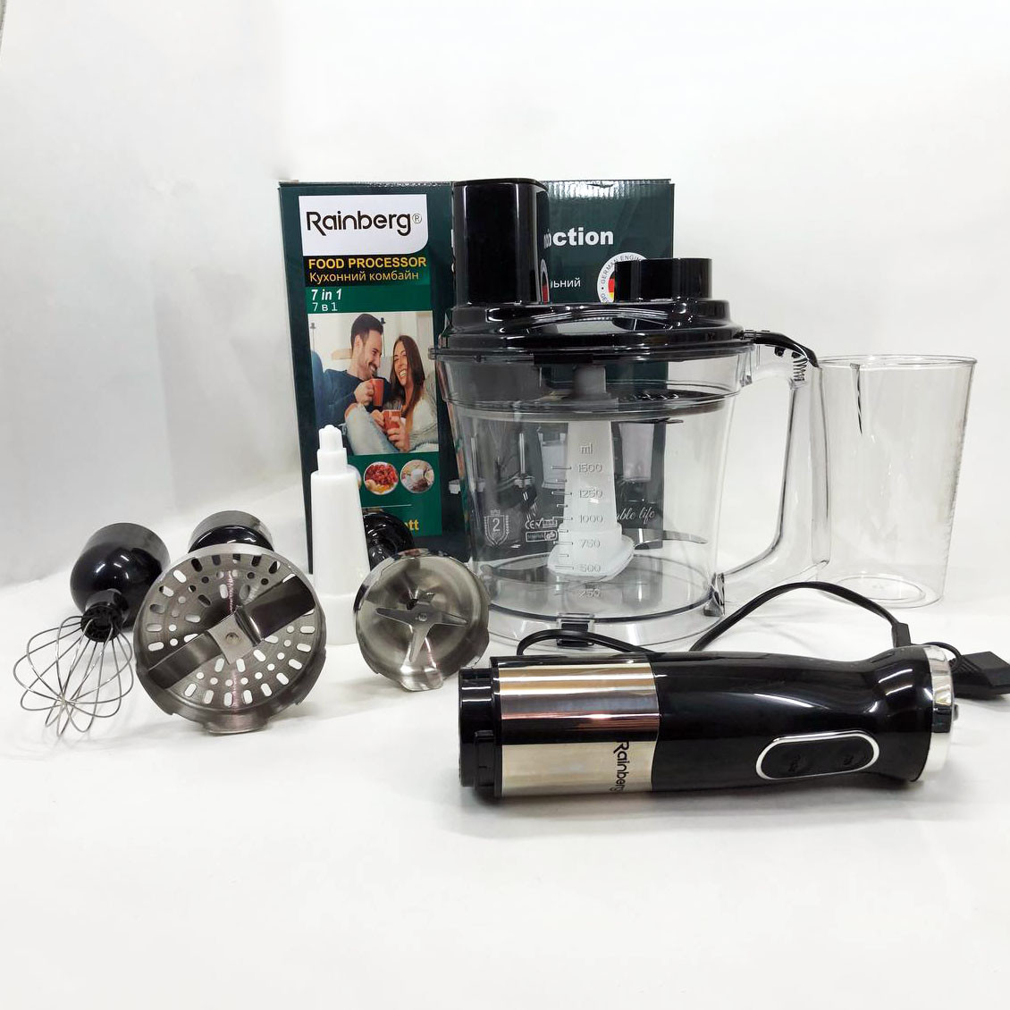 Блендер для дитячого пюре кухня Rainberg RB-2238, Блендер електричний для смузі, Блендери з насадками LE-52, фото 1