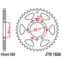 Звезда ведомая, задняя JT JTR1826.37