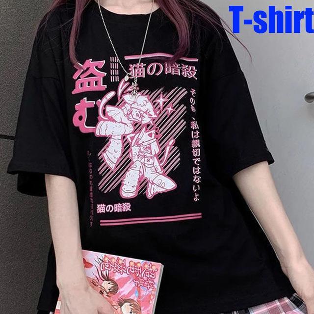 Футболка Аніме в стилі Харадзюку Y2K, Y2K Harajuku Anime T-Shirt