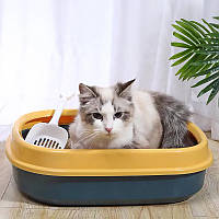 Lb Туалет лоток для кошек с лопаткой Taotaopets 225501 46*38*13 см Indigo