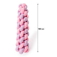 Lb Игрушка Taotaopets 032225 плетенная веревка 18 см для кошек и собак Pink + Purple