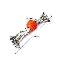 Lb Игрушка для собак Taotaopets 04A3301 Веревка с шаром Orange