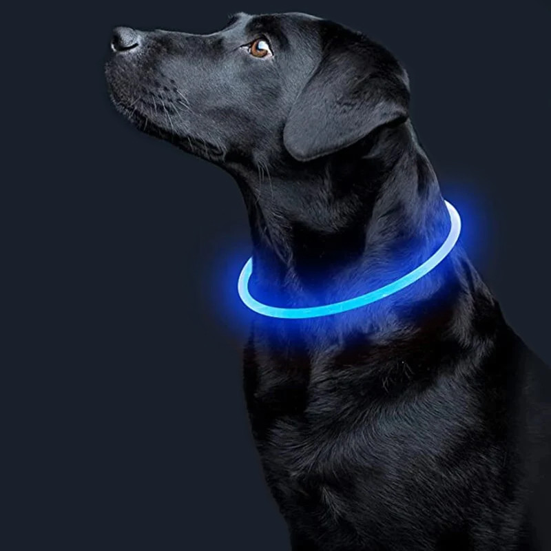 Al Світлодіодний LED нашийник L-18 USB світний водовідштовхувальний для собак і котів Blue S, фото 1