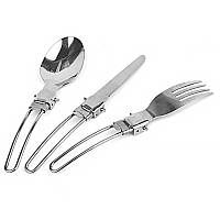 Al Туристический складной набор YH-0636 3 в 1 Metal нож, вилка, ложка