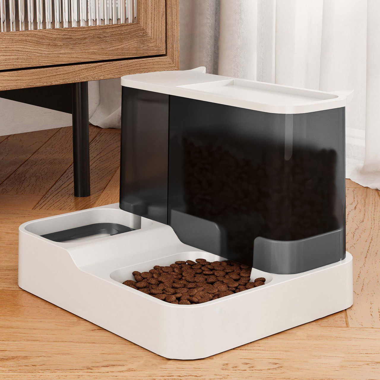 Al Миска для котів собак з автоматичною поїлкою та кормом Taotaopets 139910 Gray