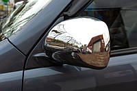 Накладки на зеркала (2 шт, нерж) Carmos - Турецкая сталь для Toyota Land Cruiser Prado 120 DG