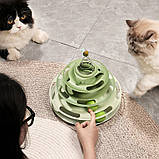 Al Іграшка Taotaopets 078811 для кота інтелектуальна 3-рівнева вежа 25*25*25,5 см Green, фото 5