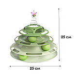 Al Іграшка Taotaopets 078811 для кота інтелектуальна 3-рівнева вежа 25*25*25,5 см Green, фото 8