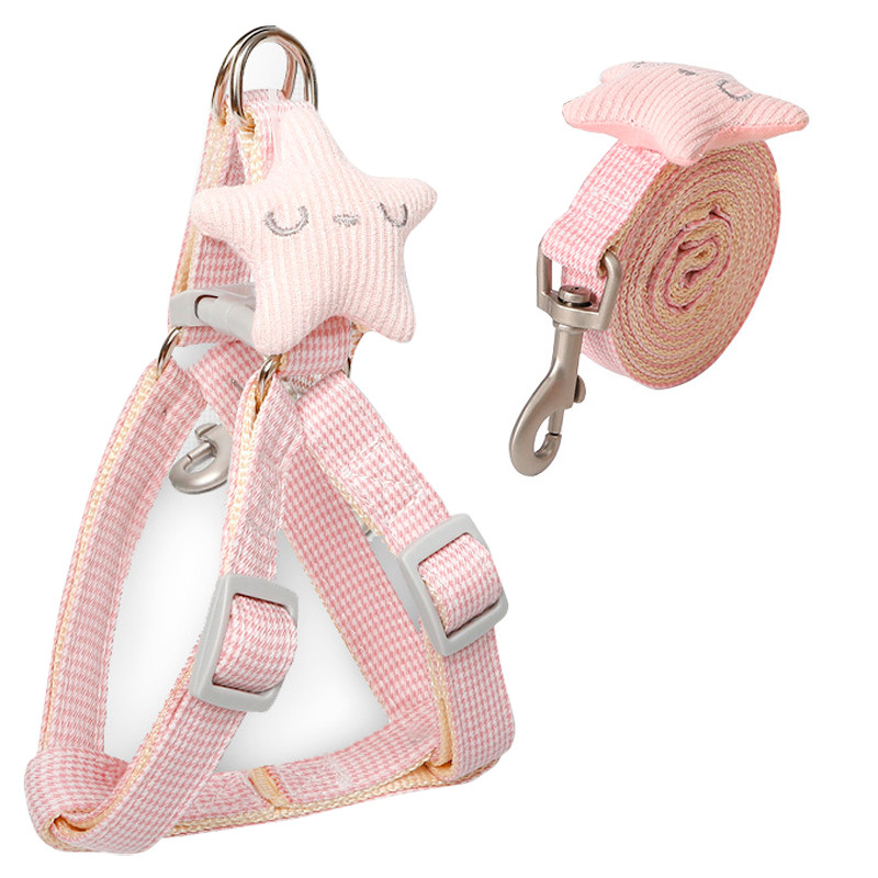 Al Шлея для собак або кішок із повідцем Taotaopets 1710118 Pink (1.0 cm)