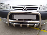 Кенгурятник QT006 (нерж.) 60 мм для Peugeot Partner 1996-2008 гг DG