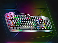 Клавиатура INPHIC K2 проводная полноразмерная с регулируемой RGB подсветкой, бесшумная, metallic gray