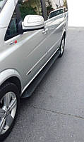Боковые пороги Allmond Black (2 шт, алюм) Короткая (short) и Средняя (long) для Mercedes Vito W639 2004-2015