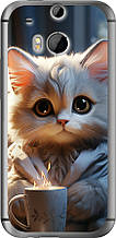 Чохол на HTC One M8 dual sim Білий кіт "5646u-55-851"