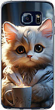 Чохол на Samsung Galaxy S6 Edge G925F Білий кіт "5646u-83-851"