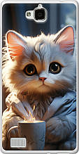 Чохол на Huawei Honor 3C Білий кіт "5646u-307-851"