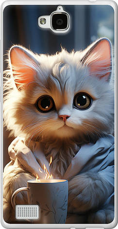 Чохол на Huawei Honor 3C Білий кіт "5646u-307-851", фото 1