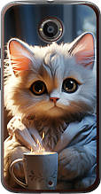 Чохол на Motorola Moto X2 Білий кіт "5646u-372-851"