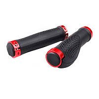 Go Гумові грипси з двома замками West Biking 0804001 Black + Red