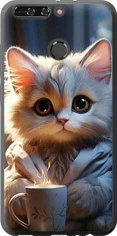Чохол на Huawei Honor V9 / Honor 8 Pro Білий кіт "5646u-1246-851", фото 1