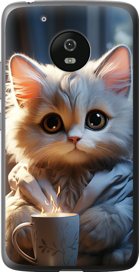 Чохол на Motorola Moto G5 Білий кіт "5646u-832-851"