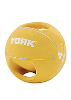 Медбол York Fitness с ручками 4 кг желтый